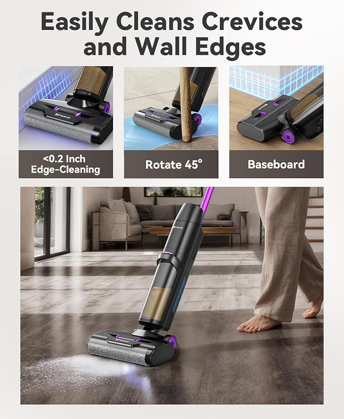 Redroad Wet Dry Vacuum Cleaner 16,000Pa,50Mins Runtime Cleaning Area 3,013 ft²,Cordless Vacuum Cleaner, Cordless Vacuum and Mop All in One,for Hard Floors Sticky Messes and Pet Hair,H15 Set