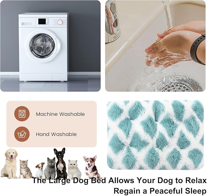 Dog Crate Mat, Dog Bed for Large Dogs, Comfy Fluffy Kennel Pad Anti-Slip for Dog beds & Furniture, Quilted Dog Bed for Pets for Medium/Small Dogs Cats (Color : A1, Size : 48x33)