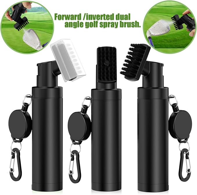 Premium Golf Club Cleaner Brush with Pressurized Water Sprayer – 5OZ Portable Club Brush for Quick Cleaning, Ideal Golf Accessories for Men – Caddy Splash Design