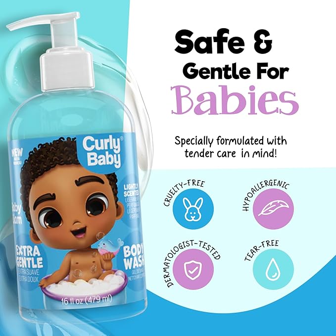 Body Wash - Gentle Moisturizing Baby Wash for Sensitive Skin & Hair, Tear-Free, Dermatologist-Tested, Light Clean Scent, Cruelty-Free, Perfect for Newborns & Infants - 16 oz
