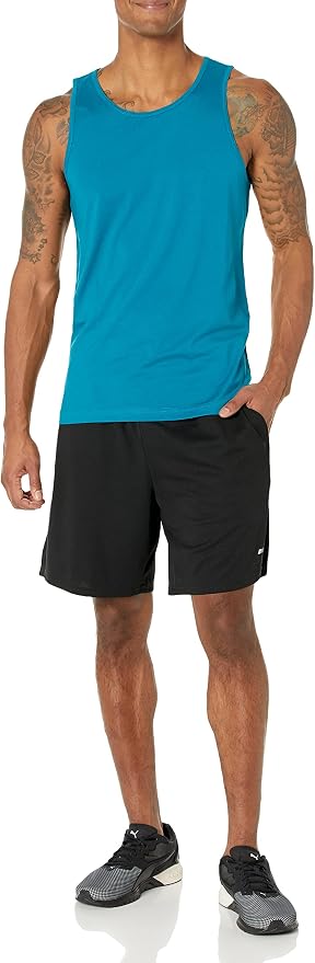 Amazon Essentials Men's Active Quick Dry Tech Stretch Moisture Wicking Lightweight Gym Tank Top
