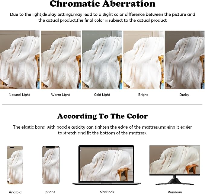 NEWCOSPLAY Fleece Leaves Pattern King Blanket, Ivory, 90"x110" | Super Soft Throw Blanket, Lightweight Cozy Bed Sofa Blanket, Premium Silky Flannel Fleece, Travel Blanket for All Season Use