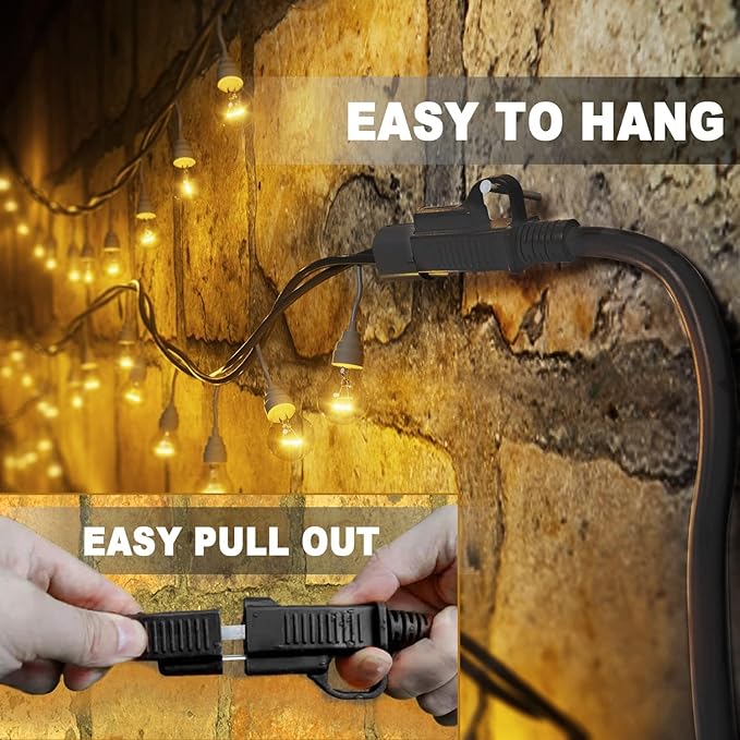 HUANCHAIN 10 ft (2pack) Indoor Outdoor Black Extension Cord Waterproof, 16/3 Gauge Flexible Cold-Resistant Appliance Cord Outside, 13A 1625W 16AWG SJTW, 3 Prong Electric Cable, ETL