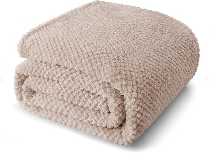 Whale Flotilla Soft Fleece Queen Size Bed Blanket, Camel | 90x90 Inch, Suitable for Bed, Fluffy Fuzzy Jacquard Blankets for All Season, Lightweight and Cozy