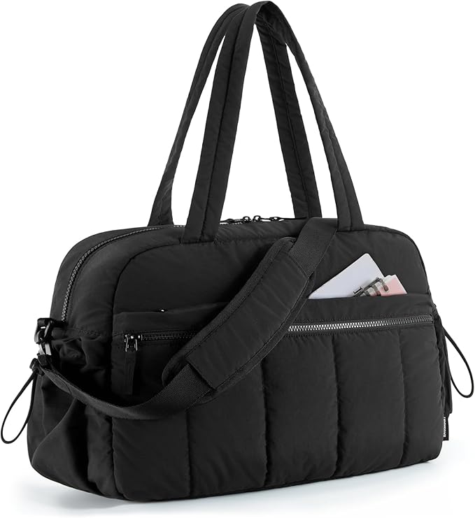 BAGSMART Duffle Bag for Travel, Gym Bag for Women, Weekender Carry on Bag | PVC Wet Pocket, Airline Approved Personal Carry-on Size, Fits Under-seat, One Bag for Gym, Travel, Hospital, Overnight