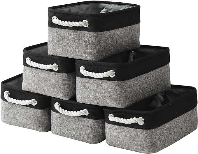 Fabric Storage Cubes - Closet Storage Bins Storage Baskets for Organizing with Handles Organization and Storage 11.8 (L) x 7.8 (W) x 5.2 (H) inches