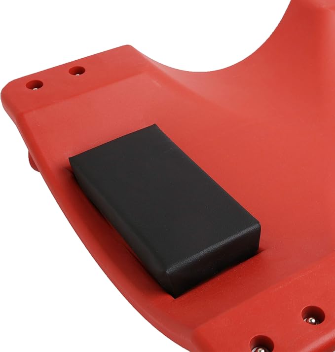 WINTOOLS Low Profile Red 40 Inch Creeper Garage Plastic Rolling Car Repair Mechanic Cart
