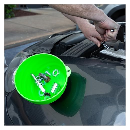OEMTOOLS 25115 Green Magnetic Nut Cups, 2 Pack, Each Curved Magnetic Parts Tray Holds Up to 5 Pounds, Attaches To Metal Surfaces, Multi-Use Nuts And Bolts Organizer Set Made From Durable ABS Plastic