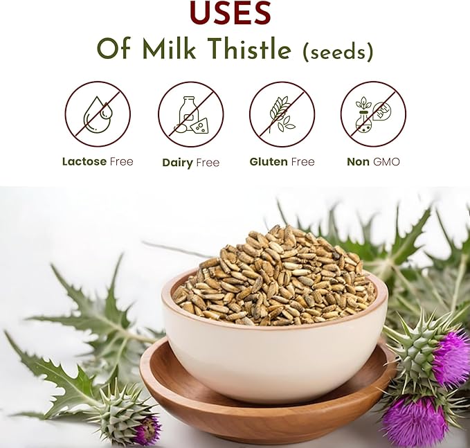 Organic Way Whole Milk Thistle Seeds (Silybum marianum) - European Wild-Harvest, Organic & Kosher Certified, Vegan, Non GMO & Gluten Free, USDA Certified, Origin - Albania (16 Oz)