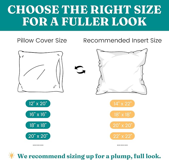 Oubonun 20x20 Feather Downthrow Pillow Inserts, 100% Cotton Cover, Medium Firm Decorative Pillow Inserts for Couch, Sofa, Bed, Chair (Set of 2)