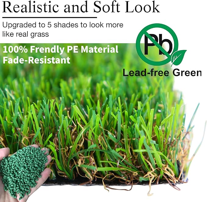 GLOBREEN Artificial Grass Squares Table Placemats for Christmas Golf Party Decorations - Green Fake Grass Turf Table Mats Centerpiece for Woodland Picnic Decor Party, Dining, Wedding