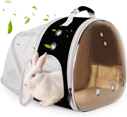 Back Expandable Backpack for Small Animals, Portable Travel Bag Breathable Pet Carrier Cages for Bunny, Guinea Pig, Bearded Dragon, Lizard, Rabbit, Squirrel, Tortoise, Kitten, Sugar Glider