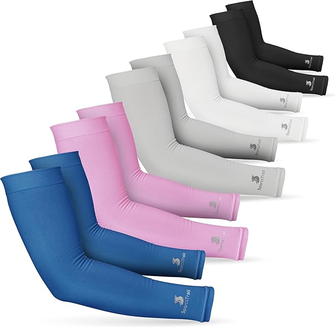 SportsTrail Cooling Arm Sleeves for Men & Women – Breathable, UV Sun Protection, Sports Arm Sleeves for Women, Men & Youth
