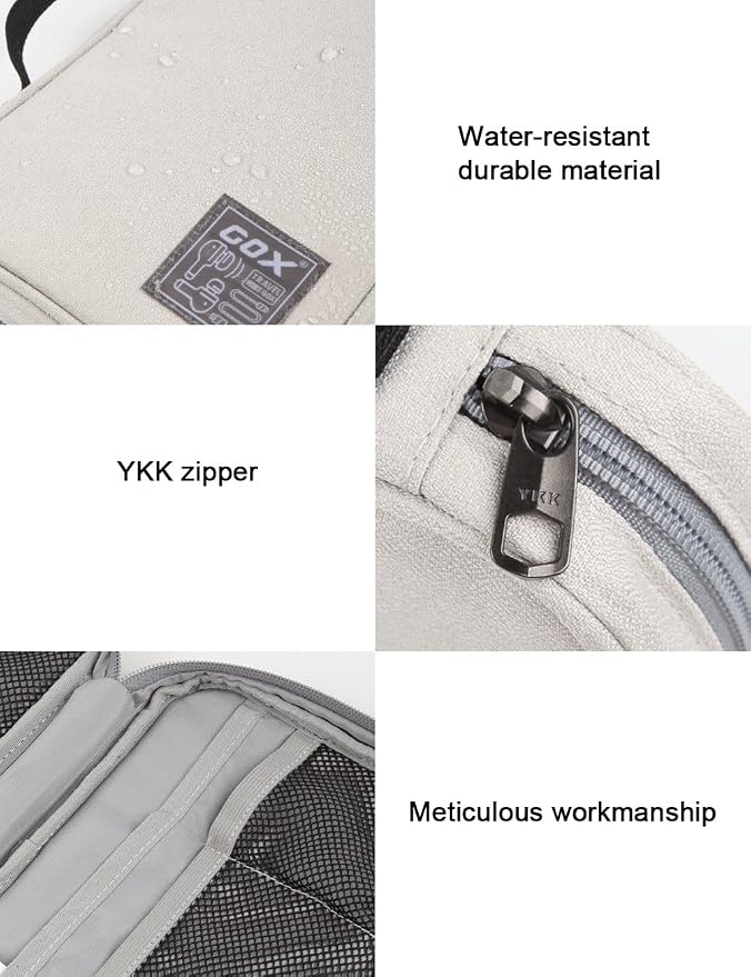 GOX Cable Organizer Pouch ��� Case for Chargers and Cords, Cord Organizer Travel Black, Small Cable Organizer Bag for Earbuds & Tech Accessories(BEIGE-Large)