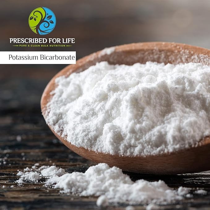 Prescribed for Life Potassium Bicarbonate Powder, Pure USP & Food Grade Potassium Bicarbonate for Plants, Winemaking, & Baking, Crystalline Powder, 39% K (10kg / 22lb)