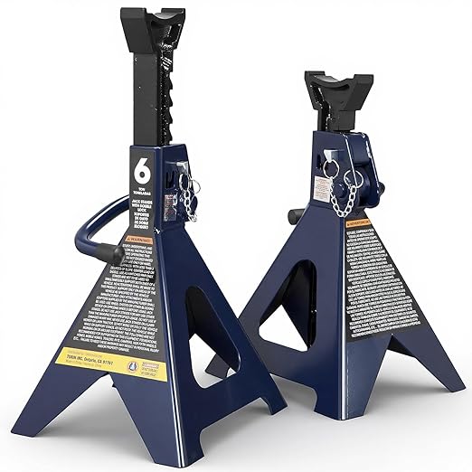 Big RED Jack Stands 6 Ton with Double Locking, 14.2-23.8 inch Adjustable Height for Lifting Cars, SUV, Van, 12000 lb Capacity, 1 Pair