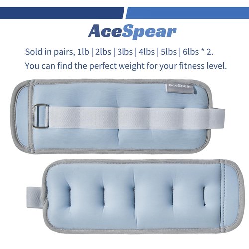 AceSpear Ankle Weights for Men Women Wrist Weights 2 * 1lb 2lbs 3lbs 4lbs 5lbs 6lbs Leg Weights Sandbags Kids Arm Hand Weights for Fitness Walking Running Gym