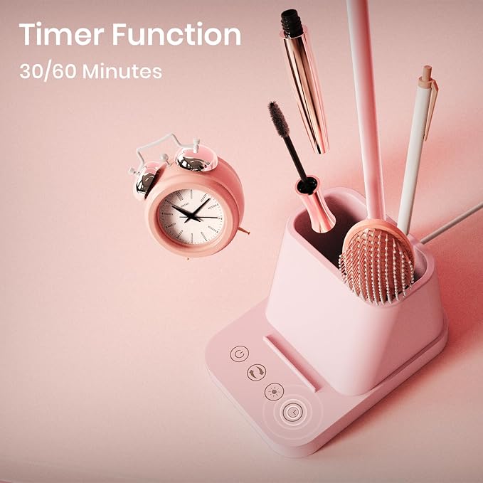 AXX Pink Cute Desk Lamp with USB Charging Port for Kids Teen Girls Women | Kawaii, Small, LED, 650LM, for College Dorm Room Bedrooms, Home Office Accessories, Study Table Essentials