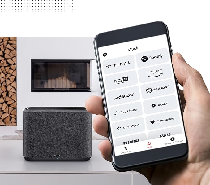 Denon Home 150 Wireless Smart Speaker – Compact Design, Wi-Fi & Bluetooth, HEOS Built-in, Alexa Built-in, Siri & AirPlay 2, Spotify Connect, Multi-Room Support, Black