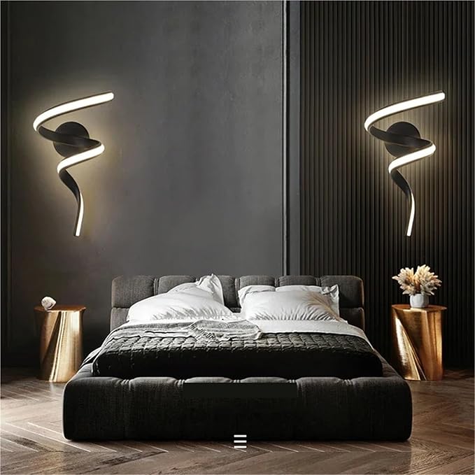 Modern Minimalist LED Wall Lamp Home Indoor Decor Wall Sconce for Living Room Bedroom Bedside Lustres Backgroud Light Decoration(Tricolor White,A-White Small)