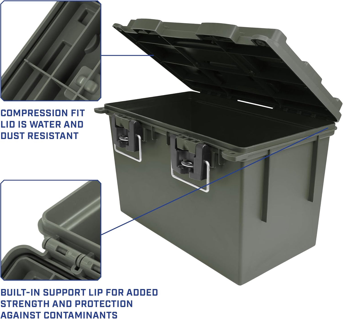 Sheffield XL Storage Bins with Lids - 2-Pack Stackable, Lockable & Water-Resistant Containers