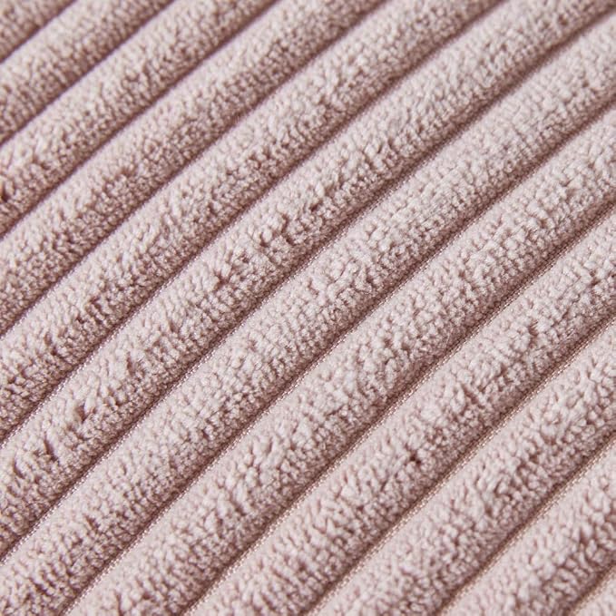 Fancy Homi 2 Pack Blush Pink Lumbar Decorative Throw Pillow Covers 12x24 Inch with Pom-poms for Couch Bedroom Sofa, Farmhouse Boho Home Decor, Soft Corduroy Solid Rectangle Cushion Case 30x60 cm