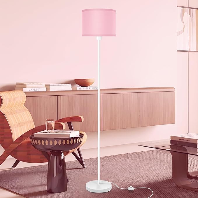 Floor Lamps for Living Room, Stepless Dimmable Floor Lamp with Remote, 2700K-6500K Colors Temperature & Brightness Adjustable,10W/1200LM LED Pink Floor Lamp, Modern Standing Lamp for Girls Bedroom