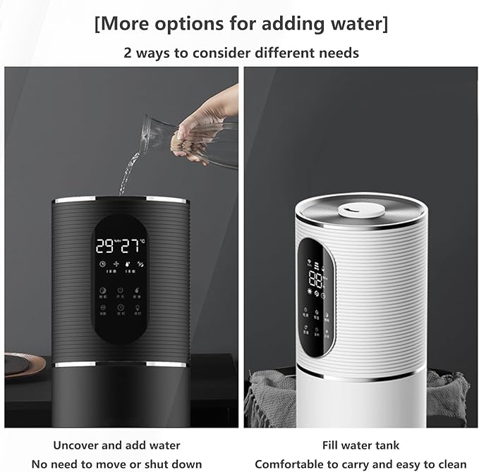 Floor-Standing Air Humidifier for Home Living Room and Bedroom with Water Pump Smart WiFi Humidifier Large Capacity Large Mist Volume UV Purification Atomizer(Black)