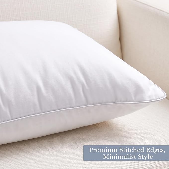 Leeden 22x22 Pillow Inserts Set of 2-22 Inch Fluffy Throw Pillow Insert, Soft Supportive Square Cushion Inserts for Couch Bed, White Pillow Insert Pair