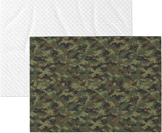 Dog and Cat Blanket in One, Camo Camouflage Hunting Green, Double Sided Plush Throw with Raised Dot Pattern on One Side and Flat Velvet on Other for Variety