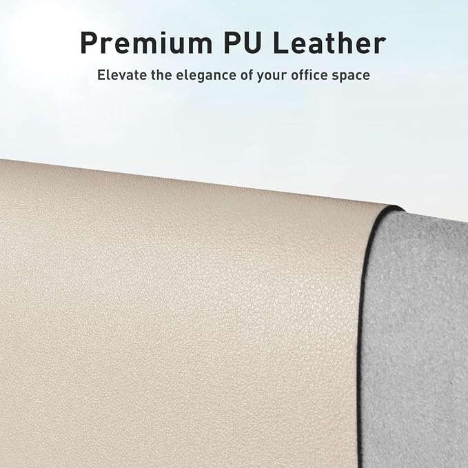 Aothia Large PU Leather Desk Pad Protector – Non-Slip Mouse Pad & Writing Mat for Office/Home, Waterproof, Easy to Clean(48" x 17", Eggshell)
