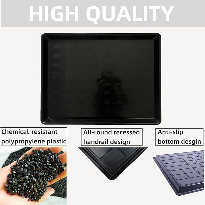3 Pack Oil Change Drain Pan, 22.8'' x 19.29'' Drip Tray Oil Drip Pan for Mini Fridges Air Conditioners Machinery, Black Plastic Oil Drain Pans for Changing Oil