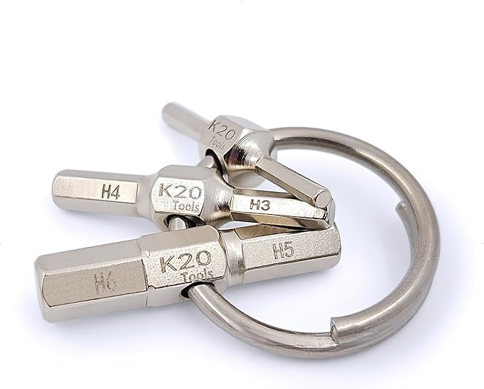 Keychain Hex Key Allen Wrench Multi-Tool Set - Metric 2, 2.5, 3, 4, 5, 6 mm
