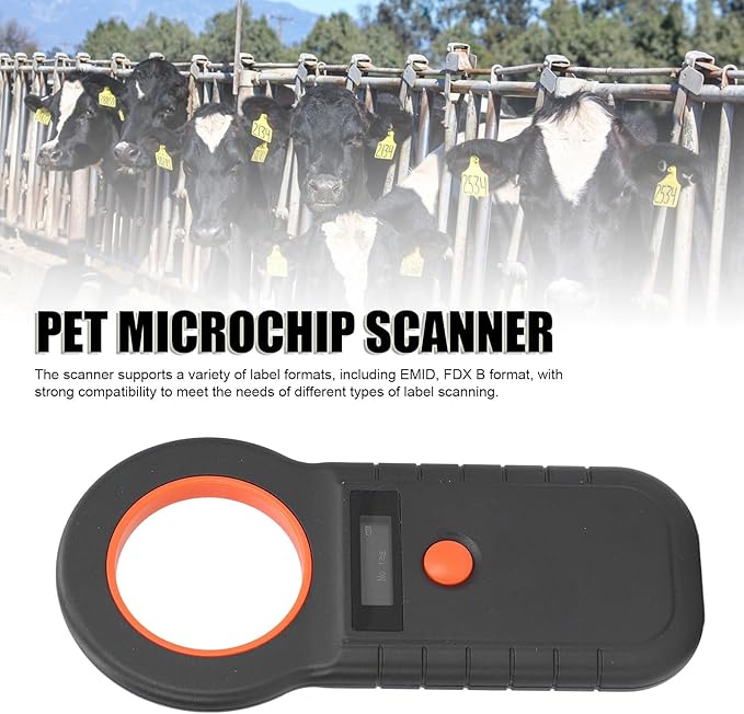GOTOTOP Pet Microchip Scanner, 2.4G Wireless Connection Microchip Tag Reader with Buzzer Supports EMID FDX B Formats Stores 128 Records