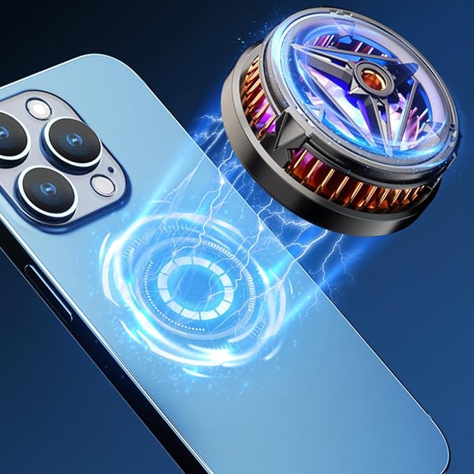 Magnetic Cooler, Plug-in ��� Portable Semiconductor Fan Phone, Temperature Display&Light Laptops Tablet, Home Vlogging Outdoor Live Streaming | Laptops Tablet Home Vlogging Outdoor Live Streaming