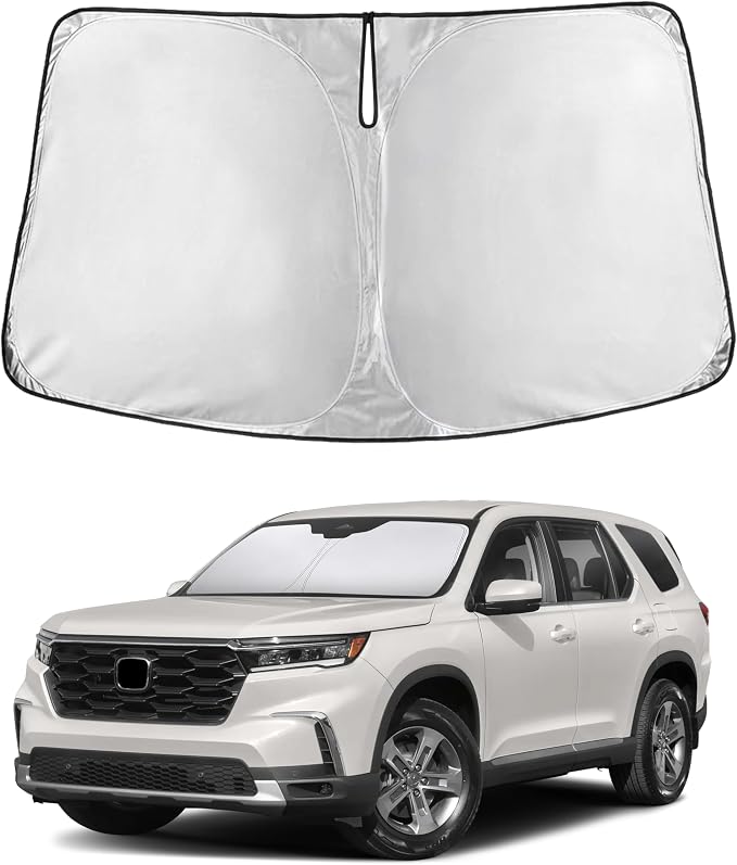 EcoNour Windshield Sunshade Compatible for Honda Pilot 2016-2024 2025 2026, Sun Visor for Front Windshield & Window Sun Shade Cover, UV Heat Blocker & Protector, Car Accessories