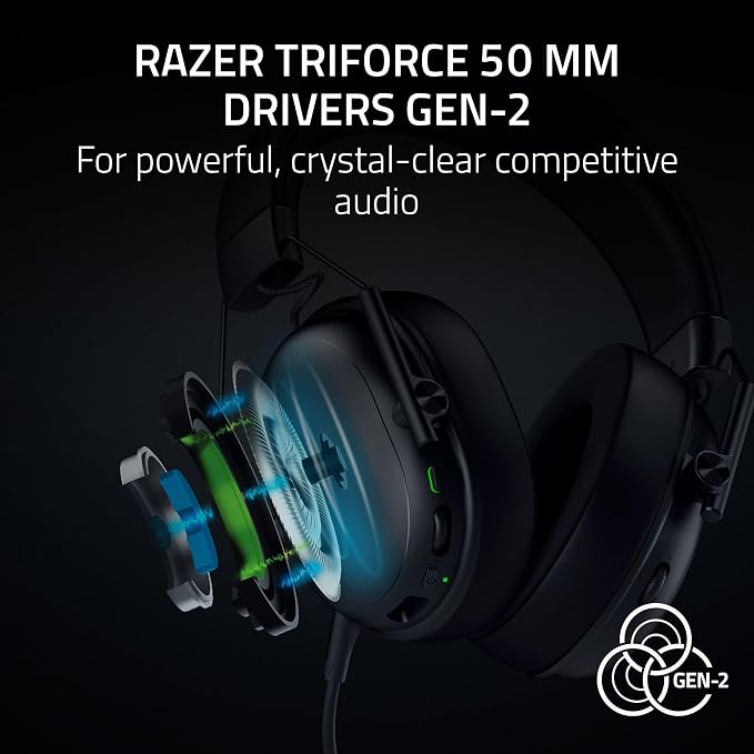 Razer BlackShark V3 X HyperSpeed Wireless PC Gaming Headset, Black | 50mm Drivers, Cardioid Mic, 2.4 GHz, Bluetooth, USB, Works with Mac, PS5, Nintendo Switch, Smartphone, 70 Hr Battery