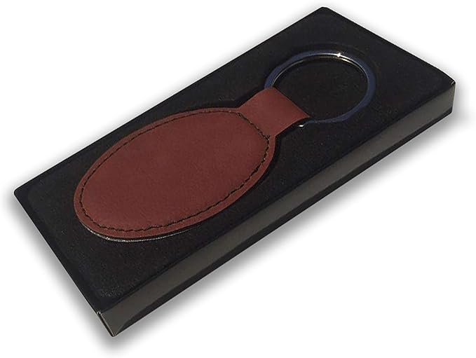 LaserGram Oval Keychain, Golf Ball, Personalized Engraving Included (Burgundy)