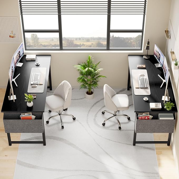 OLIXIS 63 Inch Computer Office Desk for Small Spaces, Writing Gaming Work Desk Modern Study Table with Storage Bag & Headphone Hook Home Bedroom, Black | Computer Writing Workstation, Strong Metal Frame, Small Spaces Home Bedroom Dorm, Black