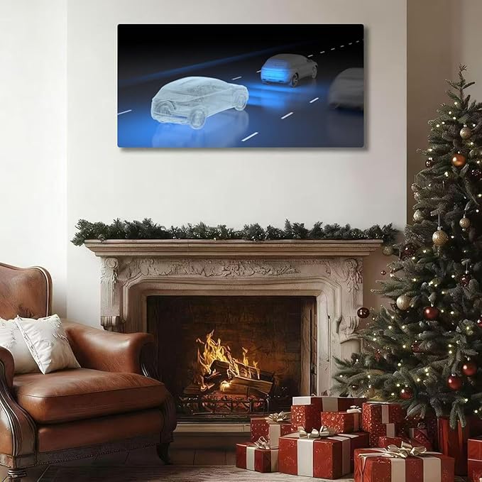 Wibinuki Wall Art Wall Decor Wall Paintings Autonomous vehicle technology for Living Room Bedroom Bathroom Home Decor Can Be Hung Directly 20"x 40"