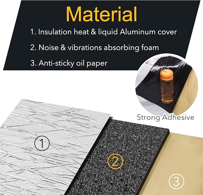Car Sound Deadening Foam Mat - KOIKEY 394 mil 16.3 sqft Auto Soundproofing Material, Audio Deadener and Heat Insulation for Truck, Vehicle