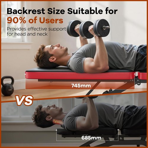 NICEPEOPLE Adjustable Weight Bench - 660LBS Capacity, Compact & Foldable for Home Gym | 8 Backrest Positions