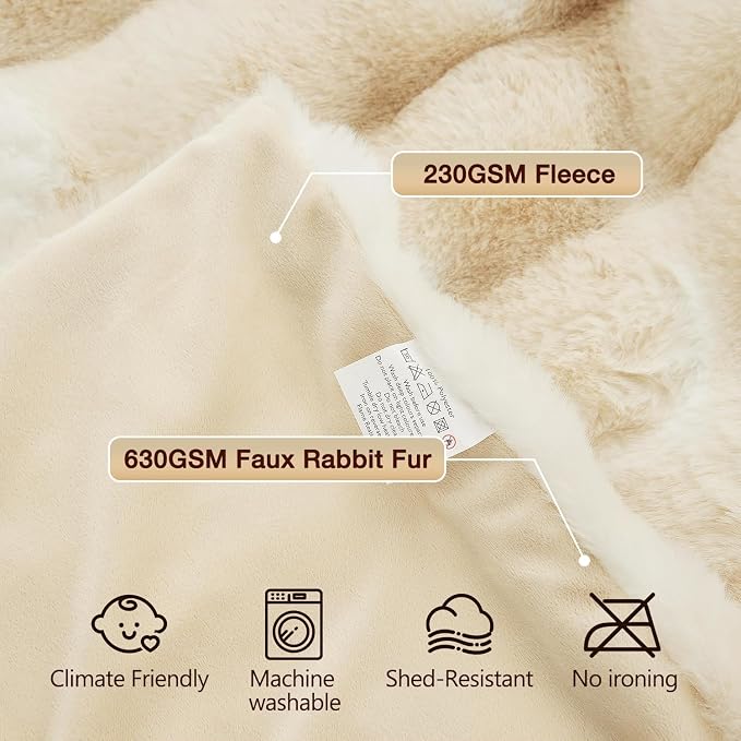 ORINOVA Light Tie-dye Yellow Thick Throw Blanket for Couch Living Room 50x60 Fluffy Bed Furry Comforter Soft Blanket Best Housewarming Home Gifts 860 GSM