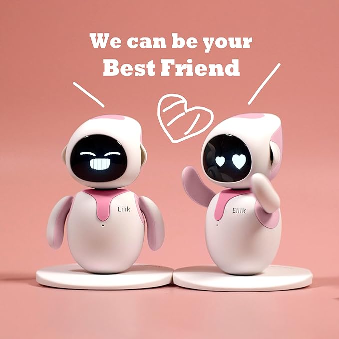 ENERGIZE LAB Eilik –Your Desktop Companion Full of Personality with Expressive Animations & Reactions, Touch-Responsive Play, Mini Games, Robot for Adults & Kids