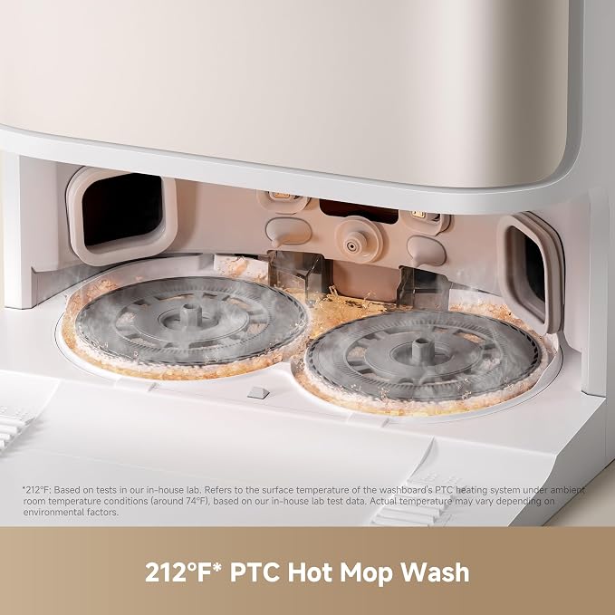 Mova P10 Pro Ultra Gen 2 Robot Vacuum and Mop, 26,000Pa Suaction, 212°F Hot Water Auto Mop Washing, 1-Hour Hot Air Drying, Extenable Mop, All-in-One Dock, Triple Anti-Tangle System for Home