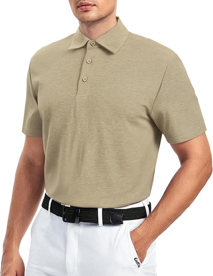 Alex Vando Mens Golf Shirt Moisture Wicking Quick-Dry Short Sleeve Casual Polo Shirts for Men