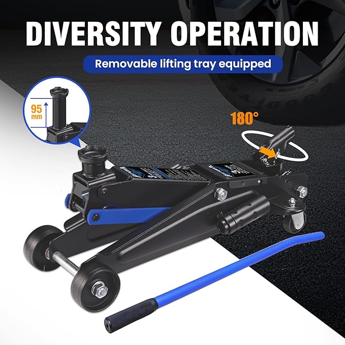 ANTPOWER 3 Ton 6,000 LBs Floor Jack, Low Type, Suitable for Sports Multi-Purpose Vehicles with Wheels for Secure Lifting,Fast Lift Floor Jack,Providing Stable Support for Various Cars (3 Ton)