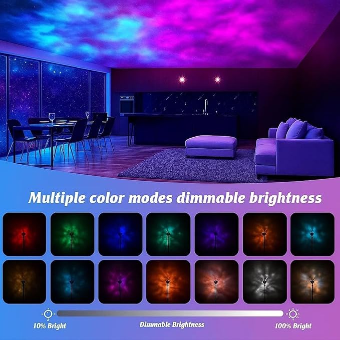 Magical Northern Lights For Your Room, Magic Northern Light, Aurora Night Light Projector With Remote Control, Color-Changing Mood Ocean Light For Home, Relaxation & Decor (3 Colors * 3, Plug-in)