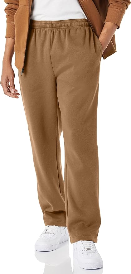 Amazon Essentials Men's Relaxed Straight Leg Fleece Open Bottom Sweatpant (Available in Big & Tall)