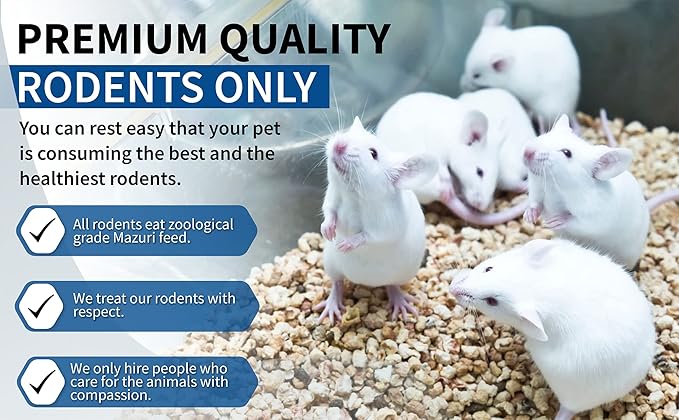 MiceDirect 75 Frozen Mice Weanling Feeders Snake Food for Juvenile Red Tail Boas Ball Python Adult Milk Snakes Corn Sand Boa (2-2.5 in) (Pack of 75) (975 Grams Min)